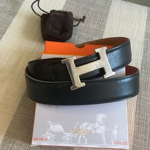 HERMÈS Reversible “H” belt & Buckle sz 75